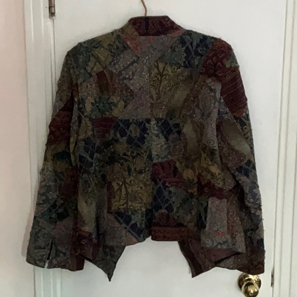 J Jill Limited Edition Open Patchwork Jacket with Slit Sleeves M Fall Autumn - Picture 5 of 10